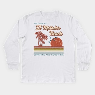 El Matador Beach Retro Sunset - El Matador Beach Kids Long Sleeve T-Shirt